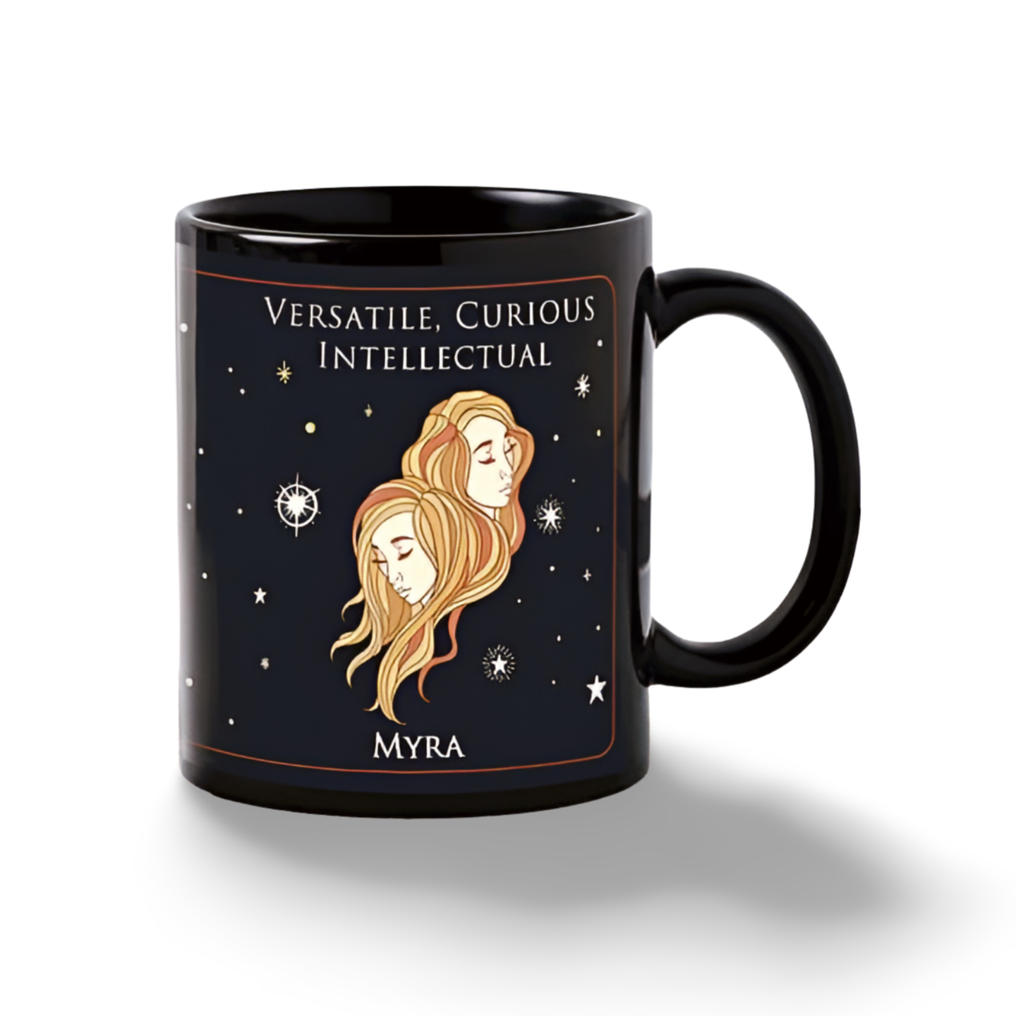 Bold Gemini Black Zodiac Mug