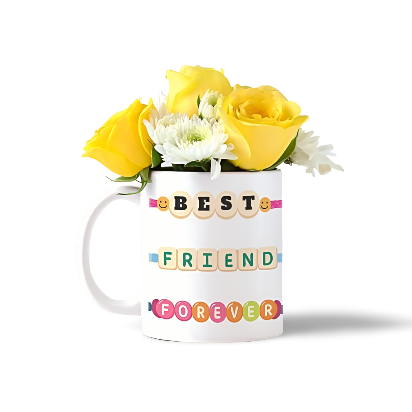 Yellow Rose and Daisy Mug Ensemble