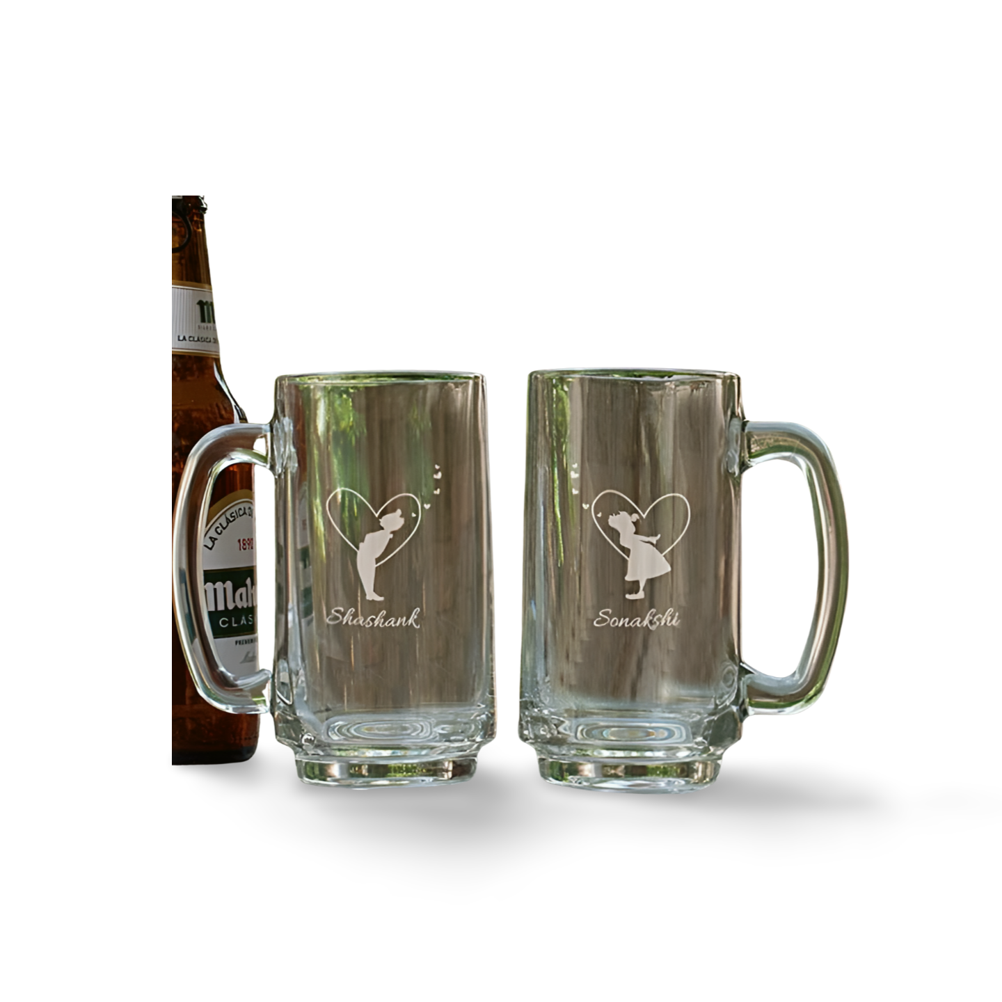 Couple Personalised Beer Mug Set