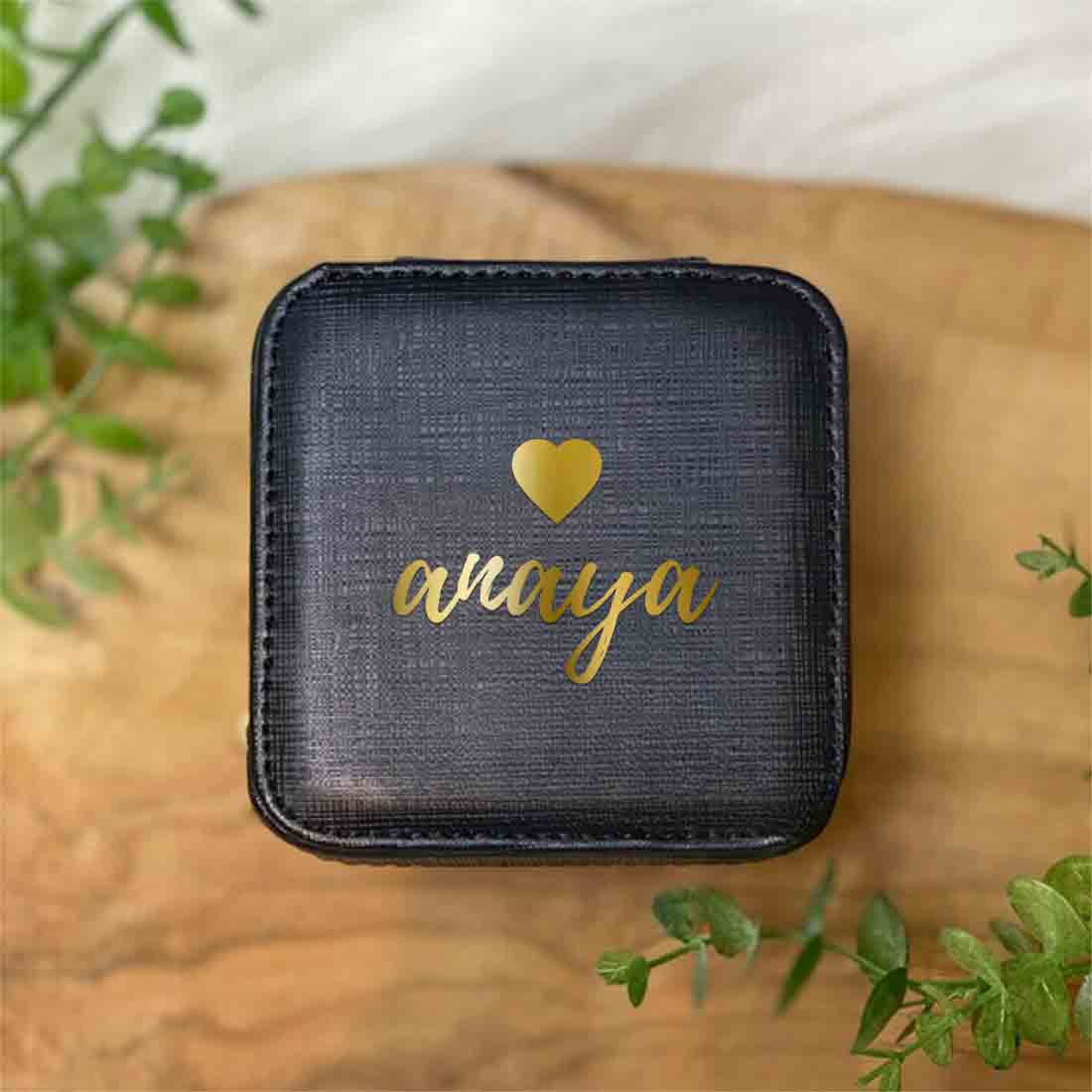 Custom Jewellery Organiser PU Leather Zipper Portable Storage Box