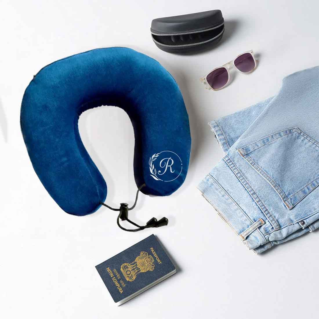 Travel Pillow for Flights with Initial
