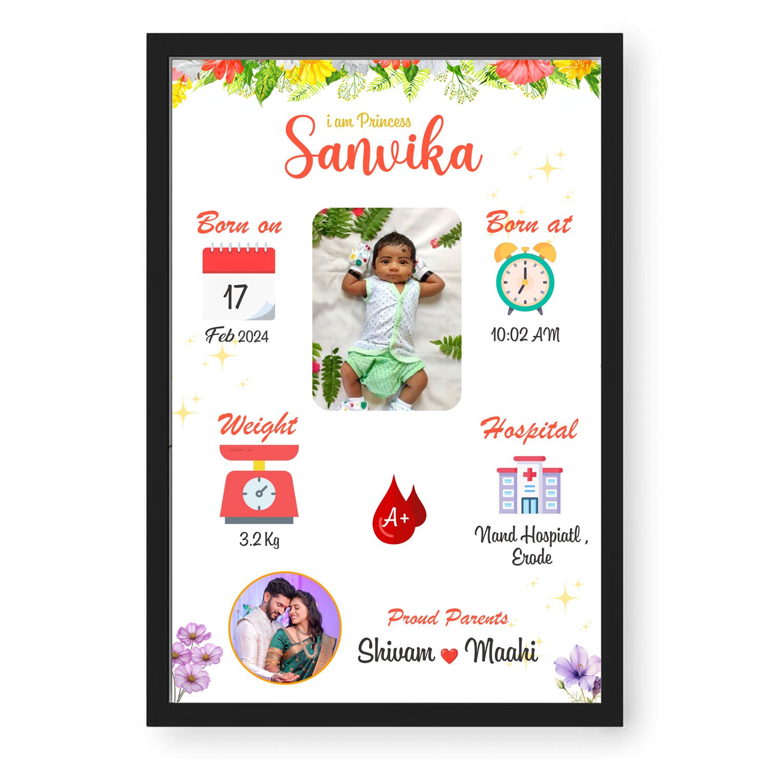 Personalized Newborn Baby Photo Frame