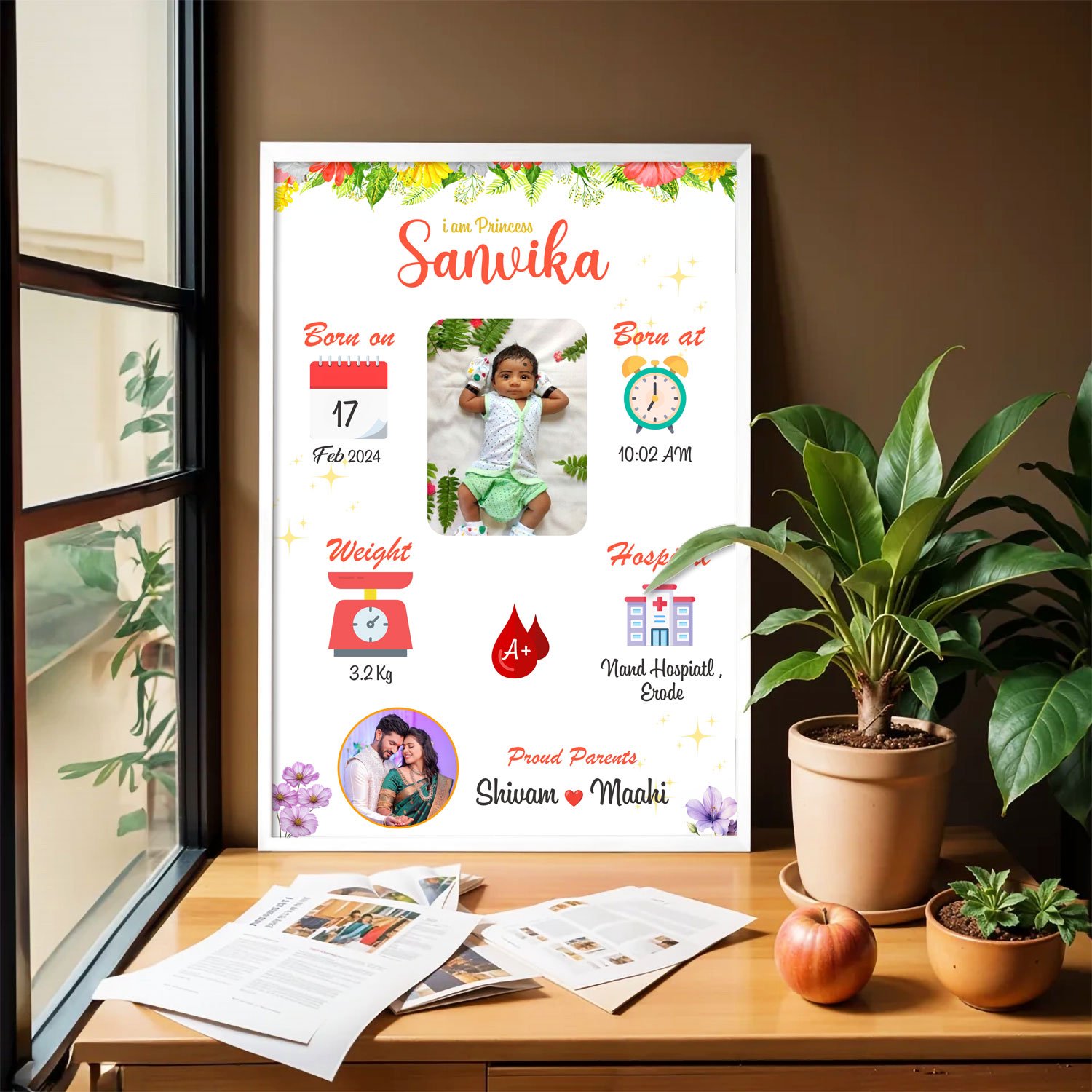 Personalized Newborn Baby Photo Frame