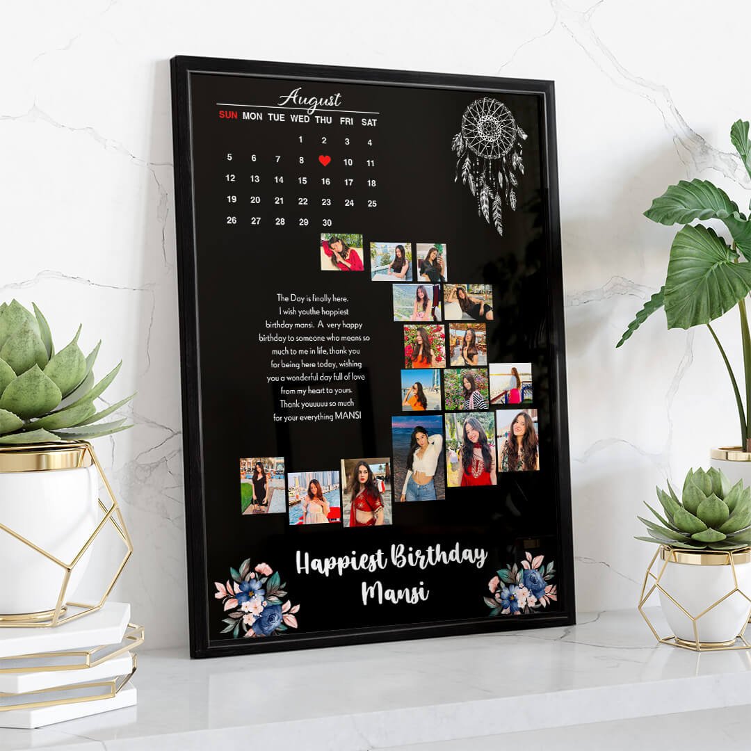 Customised Photo Frame with Moon Shape Collage