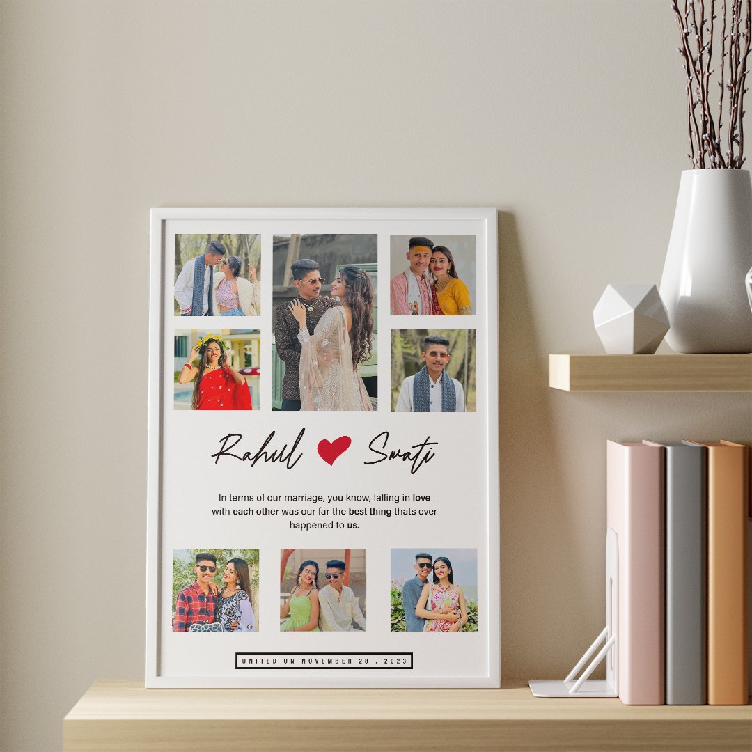 Personalised 8 Photo Collage Frame for Anniversary