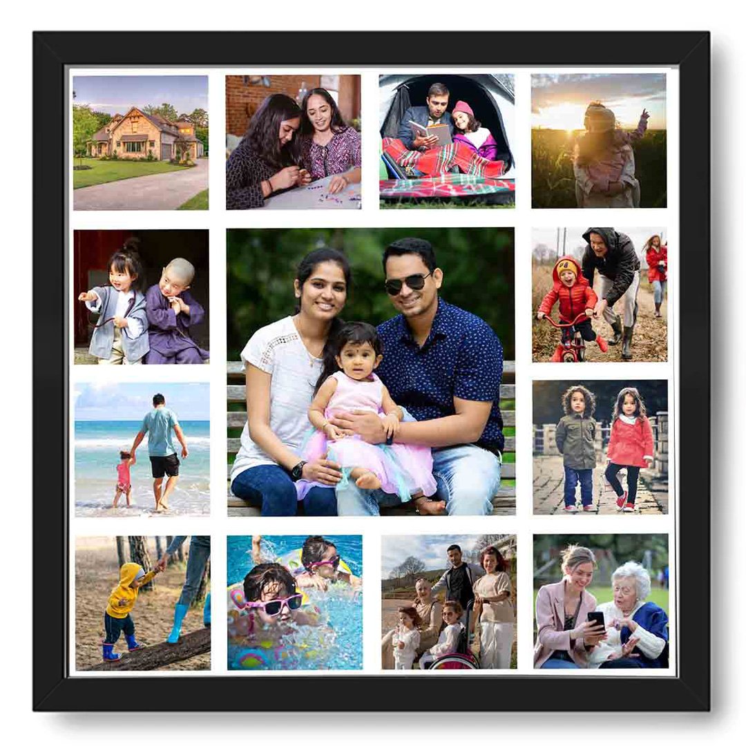 Square Photo Collage with 13 Photos