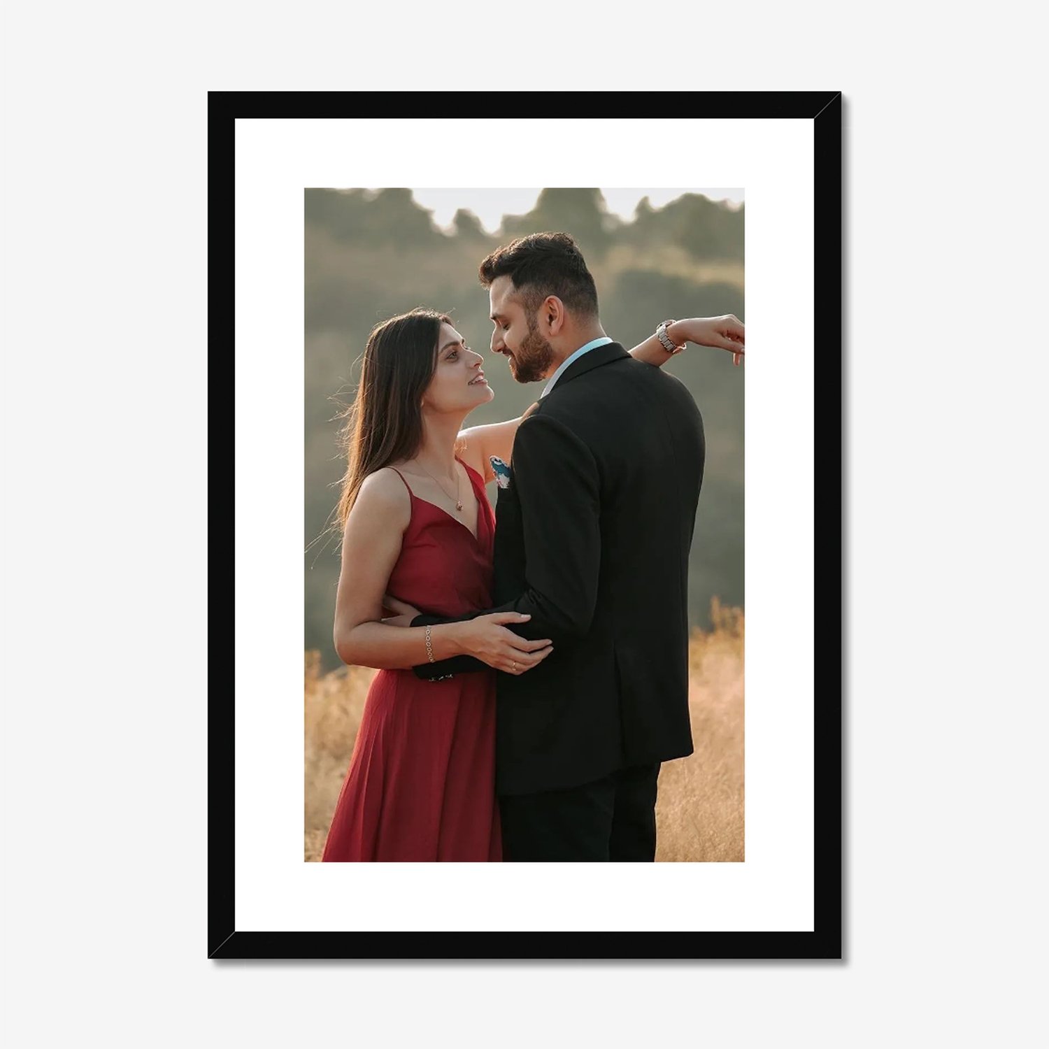 Black Photo Frame with Mat & Glazing