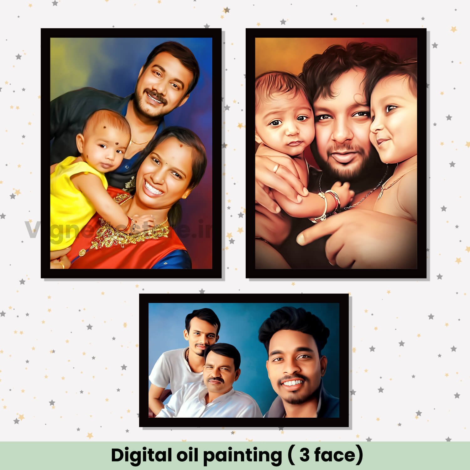 Custom Digital Oil Painting Portrait from Photo