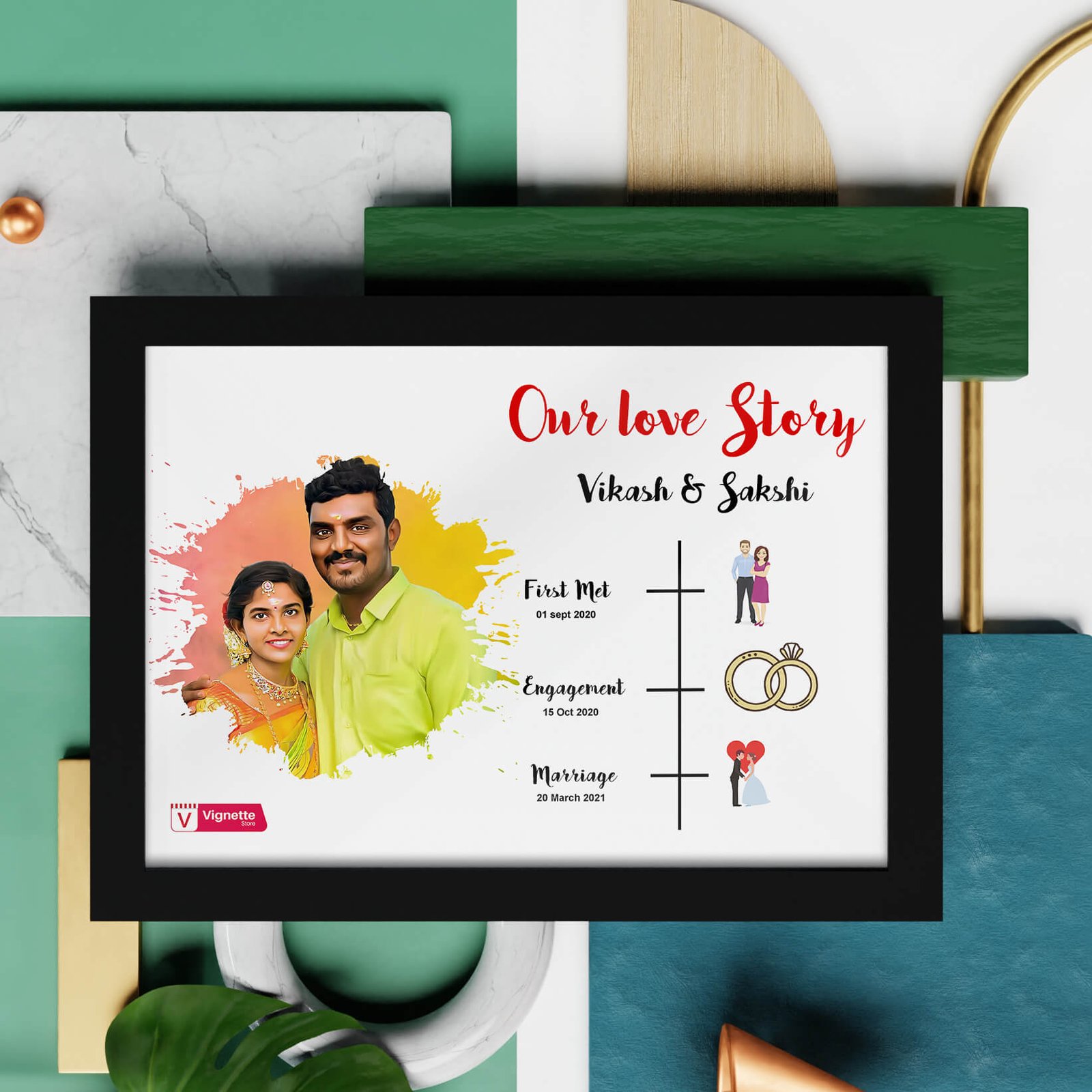 Love Story Frame with Picture